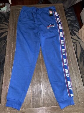 New Men’s M Buffalo Bills Royal Blue NFL Side-Strip Joggers sweatpants NWT $75